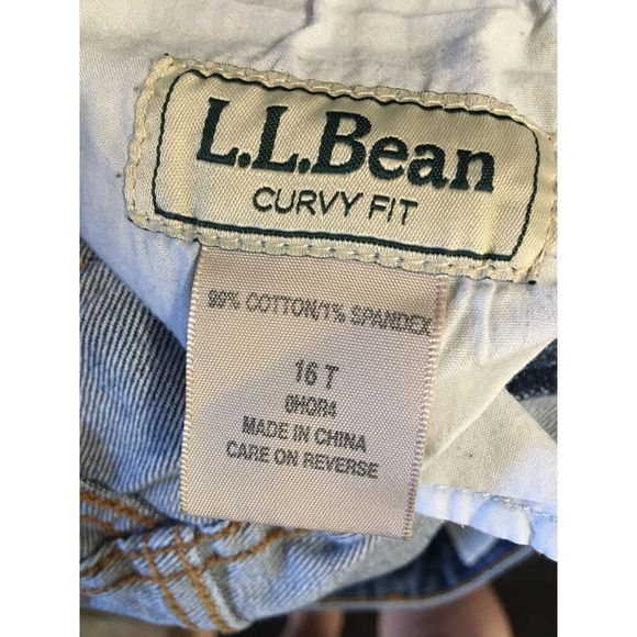L.L.Bean Favorite Jean Curvy Fit Women's Size 16T Faded Jeans - Picture 6 of 7